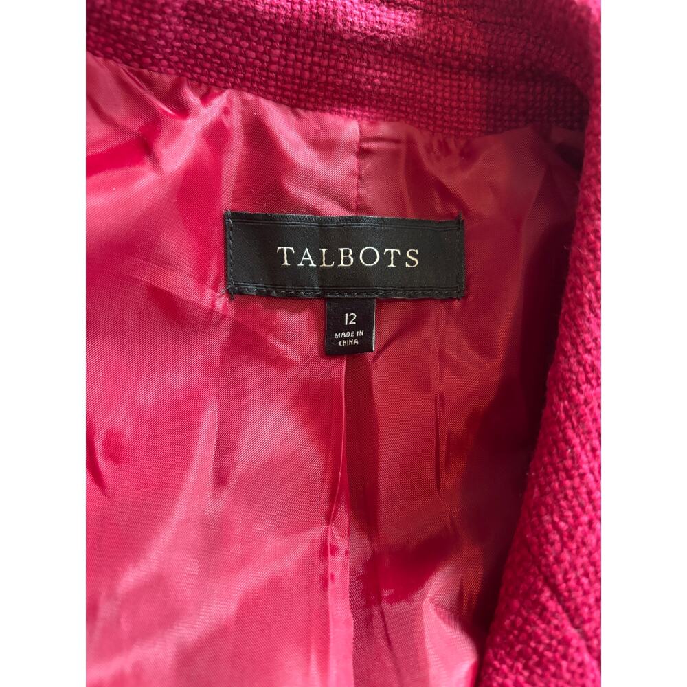 Talbots Cotton Blazer Size 12 Raspberry Red - Picture 4 of 7